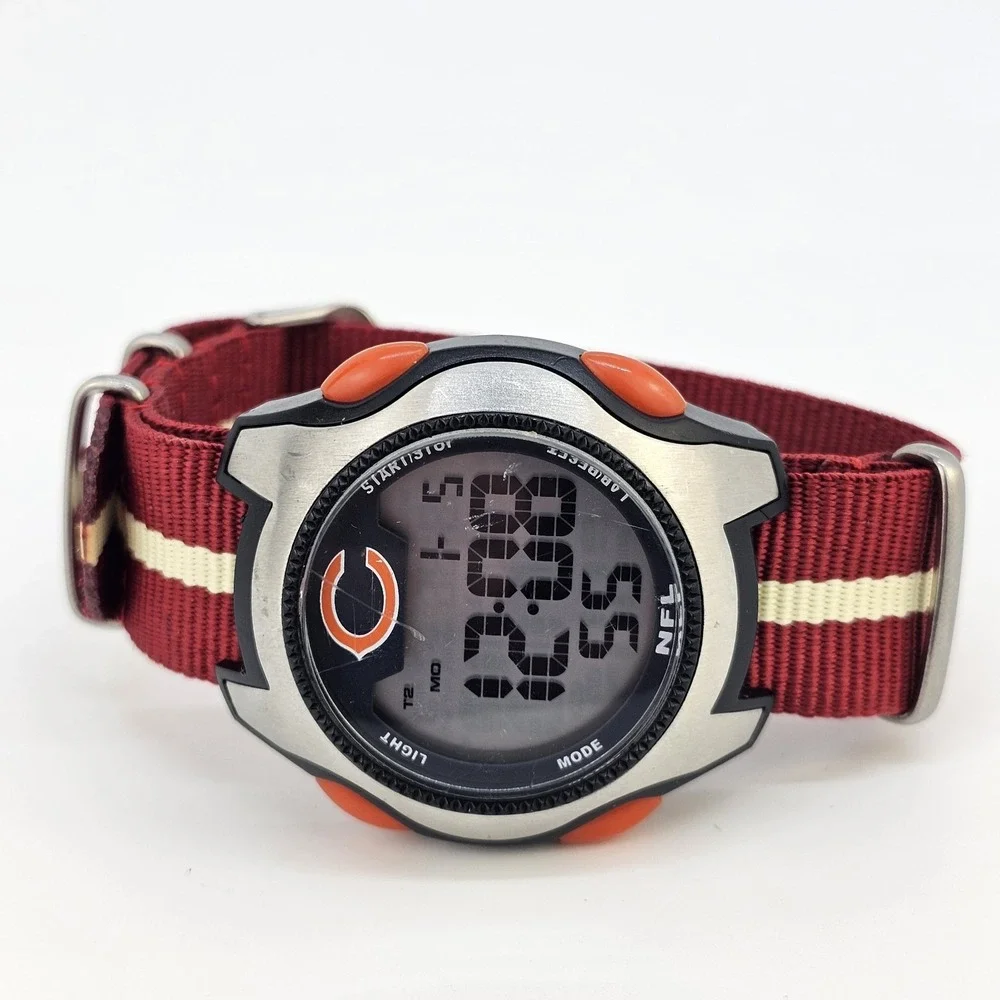 Chicago‎ Bears Digital Men's Watch Game Time 44MM New Canvas Band New Battery
